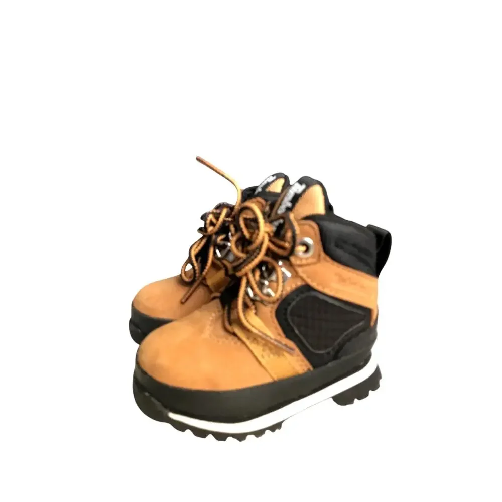 Timberland Toddler Boots Size 4 Tan Nubuck Leather Lace Up Hiking Work Boot